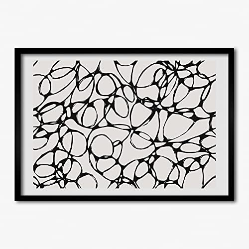 Cadre MDF 70x50 cm Tulup pour valoriser une affiche moderne aux cercles chaotiques
