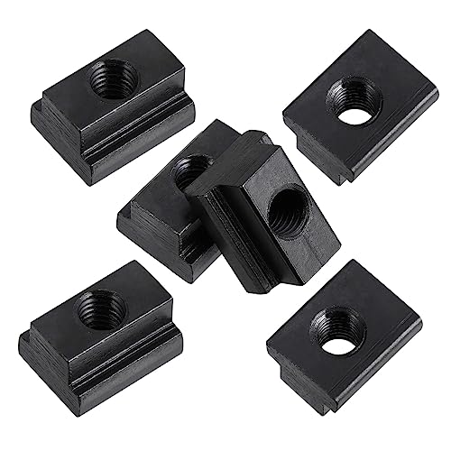 SOLUSTRE Tee Nut Furniture Leveler 10pcs M8 T-Slot Nuts Carbon Steel Square Nut Truck Bed Rail Nuts Hardware
