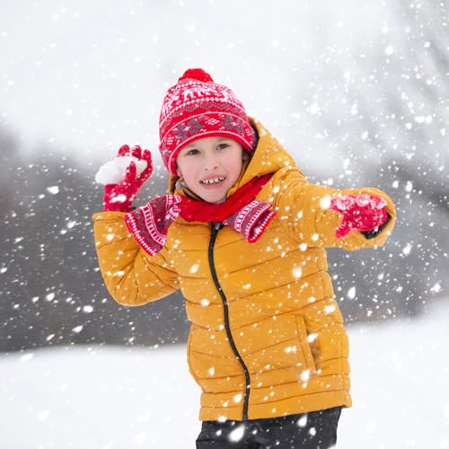 Image of ONESING 16 Pairs Kid Gloves Knitted Children Gloves Bulk for Boys Girls - Stylish and Snug Winter Accessories