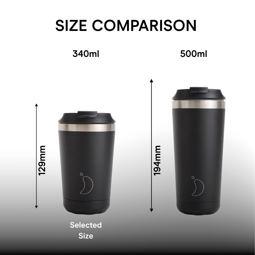 Chilly's Original Kaffeebecher - Reise-Thermo-Tasse für kalte und heiße Getränke - Mehrwegbecher mit Deckel - Doppelwandig und Vakuumisoliert - Edelstahl - 340ml - Rosehip and Ivy