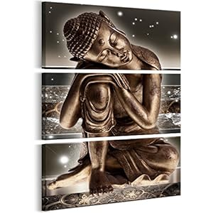 murando Schilderij op Vlies Canvas Boeddha 90×135 cm Print Wandschilderij 3 delen Foto Grafiek Fotografie Wanddecor Abstract Zen Oriënt p-C-0008-b-f