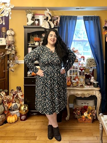 RITERA Plus Size Dresses for Curvy Women Long Sleeve Dress High Waisted Fall Winter Flowy Casual Dress XL-5XL4