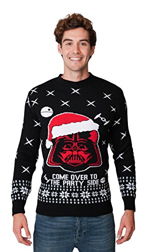 HSA Christmas Xmas Mens Jumper Novelty Fairisle Sweater Jumper Womens Unisex (Small Darth Vader)