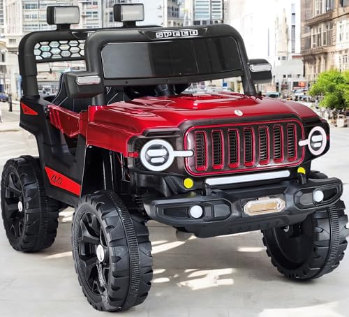 Image of Driving EV Cars for 1, 2, 3, 4, 5, 6 Years | Remote + Steering + Mobile App Control | Kids Jeeps (Entery Level Jeeps [2-6 Years]-Branco, Red)
