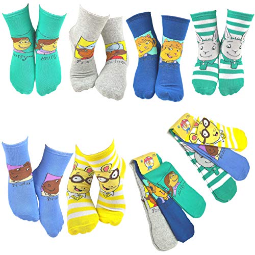PBS Kids Arthur Popular Characters Fun Silly Cartoon Kids' Socks - 6 Pair2