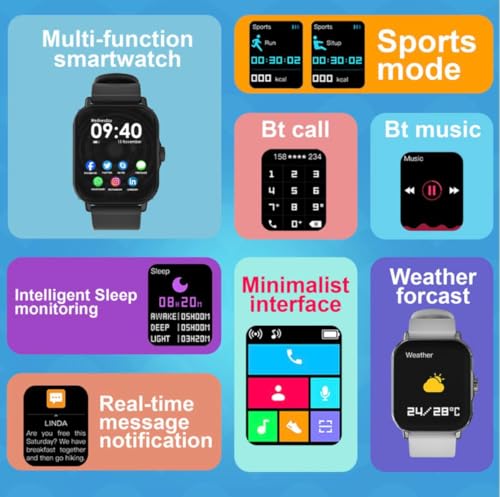 Image of ZERIX Premium Smartwatch - 2.01 inch Full Touch Display, Custom Wallpapers, Advanced Fitness & Health Tracker, Heart Rate & Blood Pressure Monitor, Sleep & Step Tracking, Android & iOS, Black