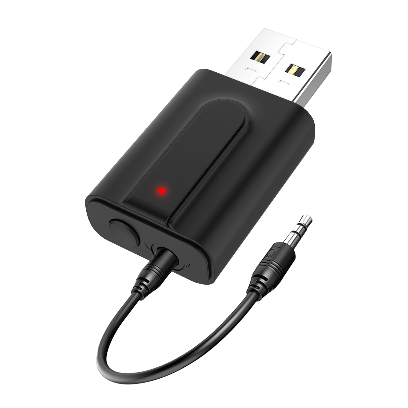 USB Bluetooth 5.0 Transmisor y Receptor, 2 en 1 Adaptador Audio con Jack 3.5mm Cable para Televisión PC Amplificador Coche Móvil Altavoces