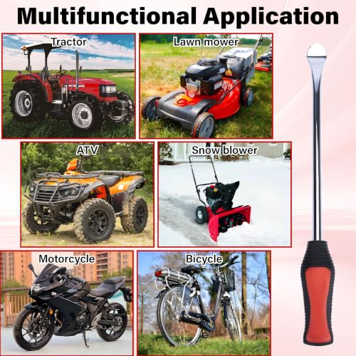 Image of ecocstm 12.2 Inch Tire Spoons, Dirt Bike Tire Changing Tools, Tire Changing Kit, Tire Removal Tool, with Rim Protector, Valve Tool, Valve Cores and Caps, for Motorcycle /Lawn Mower /Tractor /Bicycle