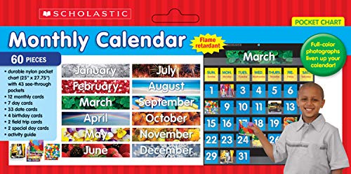 Monthly Calendar (Black) Pocket Chart #TOP1