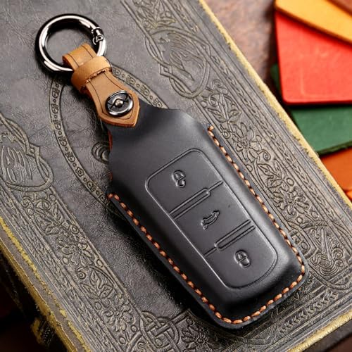 Funda de cuero para llave de coche VW Passat B7 B6 CC con protector de mando de 3 botones 2