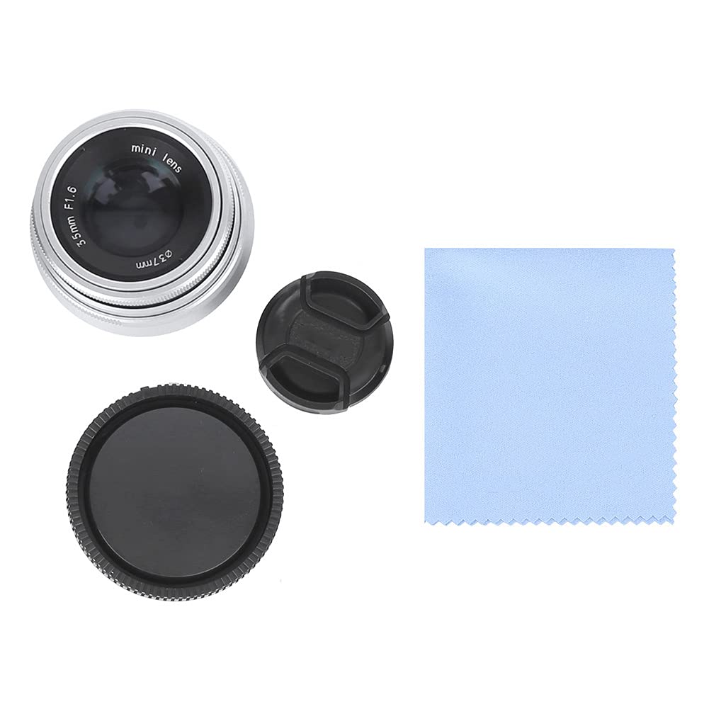 Rengue NEWYI Objectif d'appareil Photo Manuel 35 Mm F1.6 pour Monture E, Monture E, Mise au Point Fixe à Grande Ouverture, Verre Optique, Noir Argent NEWYI Objectif d'appareil Photo Manuel 35 (#5)