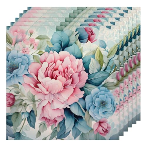 Servilletas de tela cuadradas multicolor set 6 50.5x50.5 cm miniatura 1