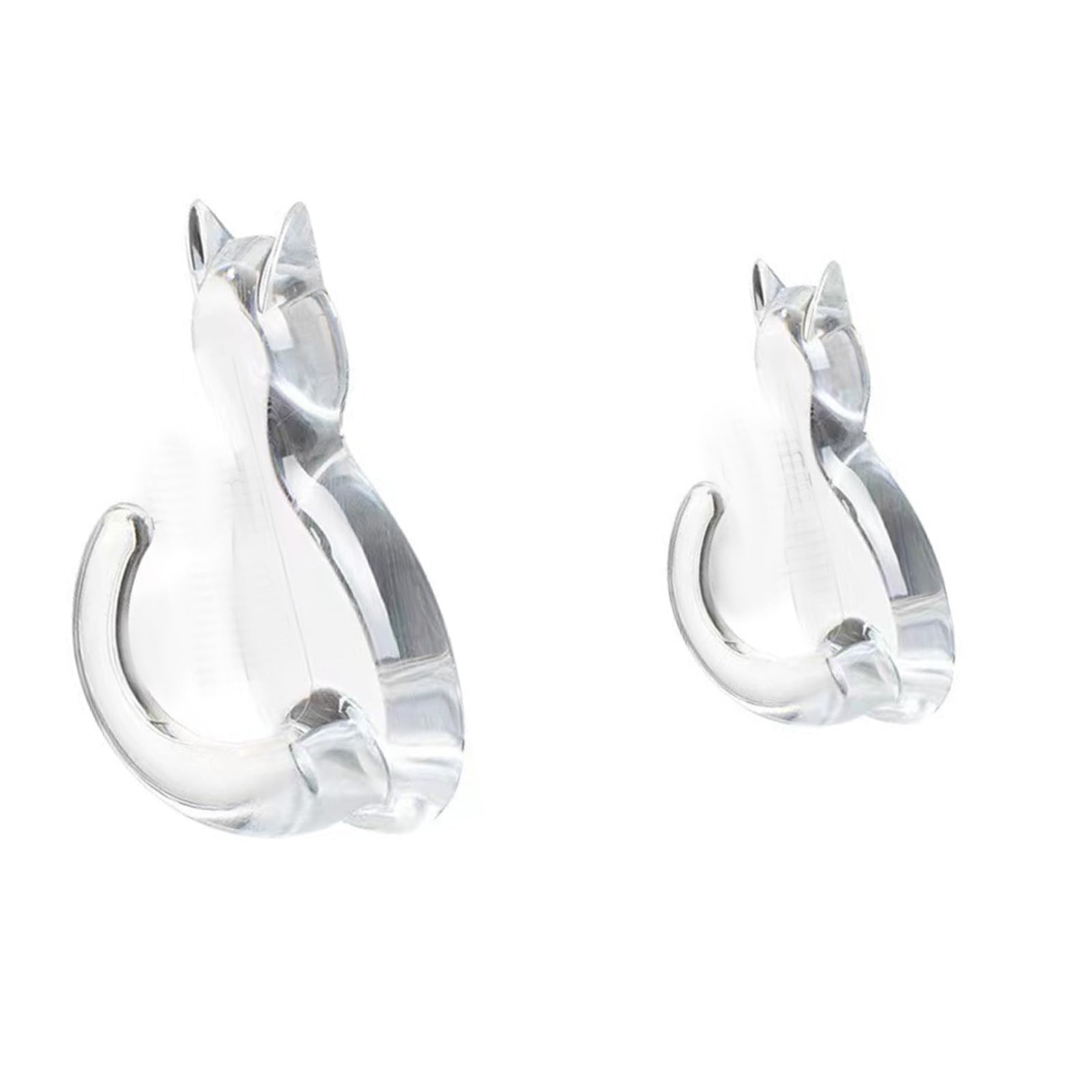 Kalttoy 2pcs Cats Shaped Wall Mount Hooks with Strong Adhesive Backing Space Efficient Vertical Storage Hook for Keys Hats Adhesive Cats Hooks