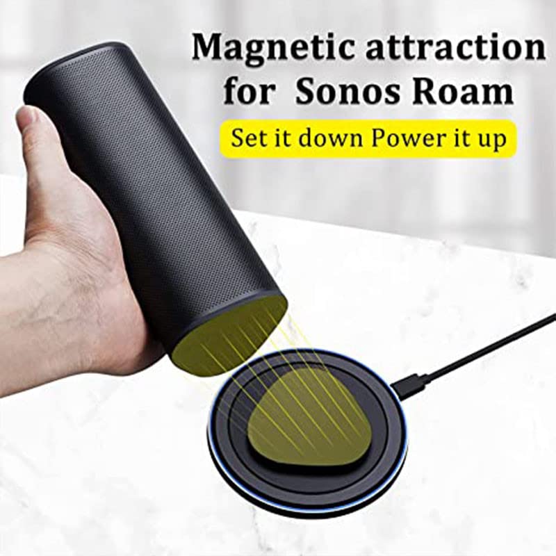 Rounkin Dock Di Ricarica Wireless Magnetico Per Sonos Roam, Base Con Cavo 5 Piedi, Nero - 2