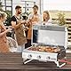 Onlyfire 3 Brenner Tragbarer Gasgrill | Tischgasgrill mit Grillrost | 7Kw | Grillfläche 56,5 × 34 cm | mit Thermometer, Deckel | Klappbaren Beinen | BBQ Campinggrill für Terrasse, Balkon und Garten