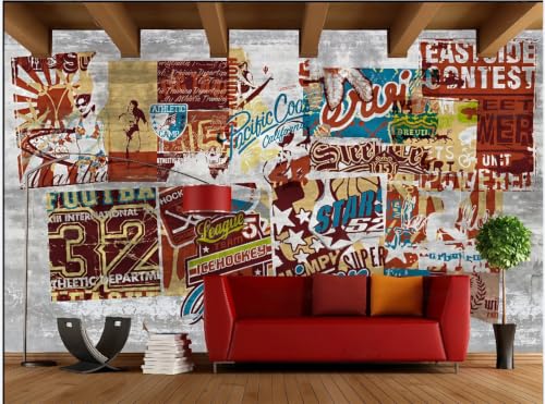 Papier peint restaurant occidental grand format 3D imitation ciment rétro