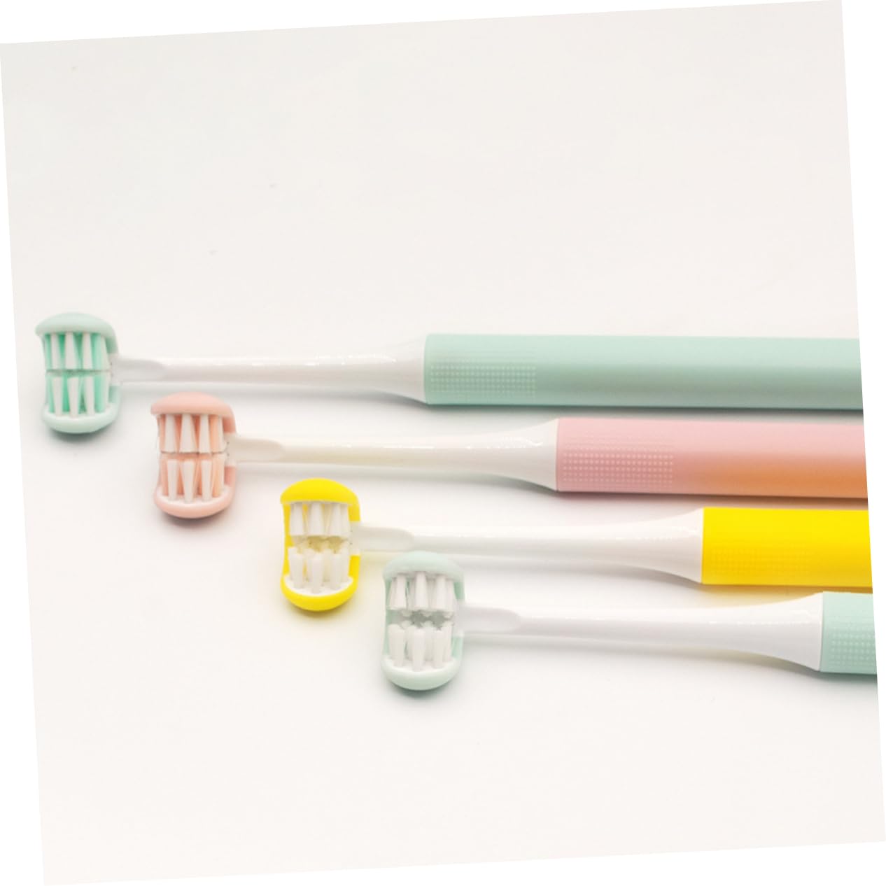 Anneome Spazzolino da Denti in Pp 3 Lati Setole Morbide per Adulti Design Avvolgente Portatile per Pulizia Orale e Cura Dentale a Casa