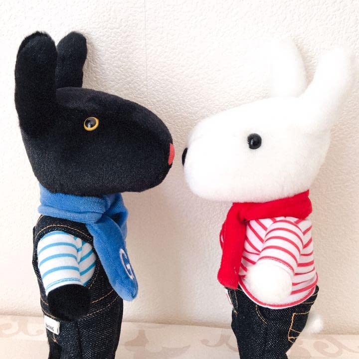 Amazon.co.jp: リサとガスパール 2体セット デニム ぬいぐるみ