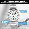 Hearkent Atomic Talking Watch with Large Numbers and Expandable Strap self-Setting for Visually impaired Blind or Elder People (Elastic Band, Men Size) #2