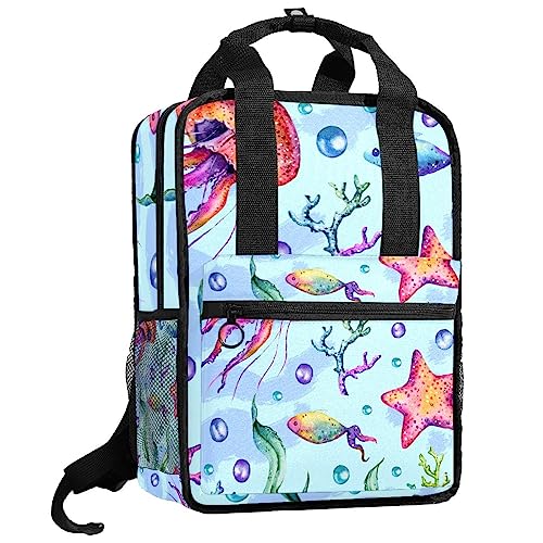 Sac à dos pour garçons ergonomique pour soulager les épaules avec motif méduse coloré