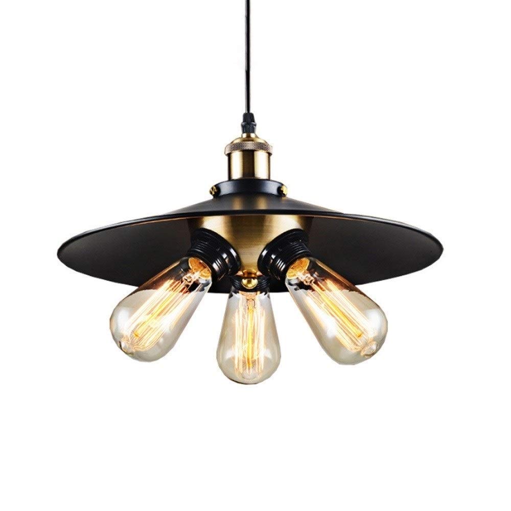 Plafonnier industriel vintage 3 têtes E26 lustre campagne rétro