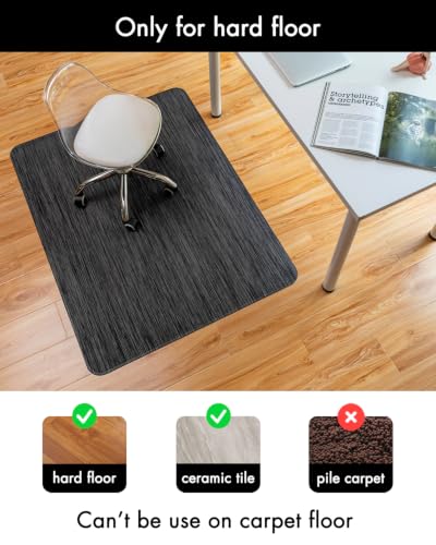 Image of BARoyal Office Chair Mat for Hardwood Floor Under Desk Computer Rolling Chair Mat for Wood /Tile Floor Non-Slip Heavy Duty Desk Rug PVC Plastic Hard Floor Protector 30 inch x 48 inch(Metallic Black)