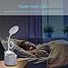 Desk Lamp Kids with Small Night Light LED USB Rechargeable Student Table Lamp Dimmable Eye-caring Cute Study Computer Lamp for Office Dorm, Touch control, Flexible Gooseneck, Phone & Pen Holder (Grey)