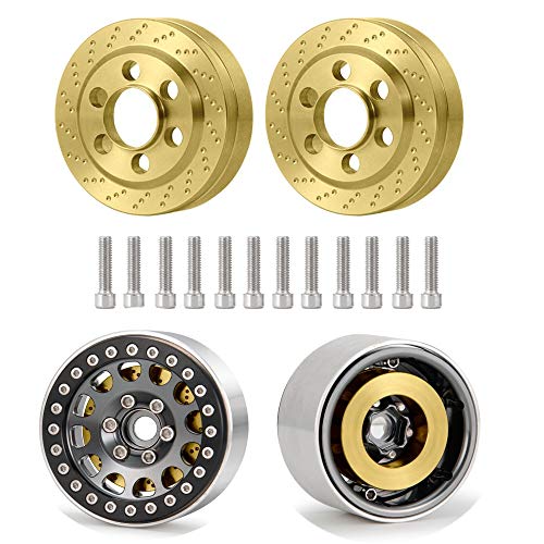 RCLions 4pcs Brass RC Wheel Weight Block 56g Counterweight Upgrade Parts for 1.9