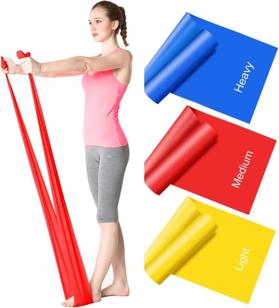 Resistance Bands Set [Set of 3] 1.5M/4.9ft Skin-Friendly Exercise Bands with 3 Resistance Levels,Workout Bands Set for Women Men,Ideal for Yoga,Gym,Fitness (MULTI-COLOR)) ((SET OF 3 (MULTI-COLOR))