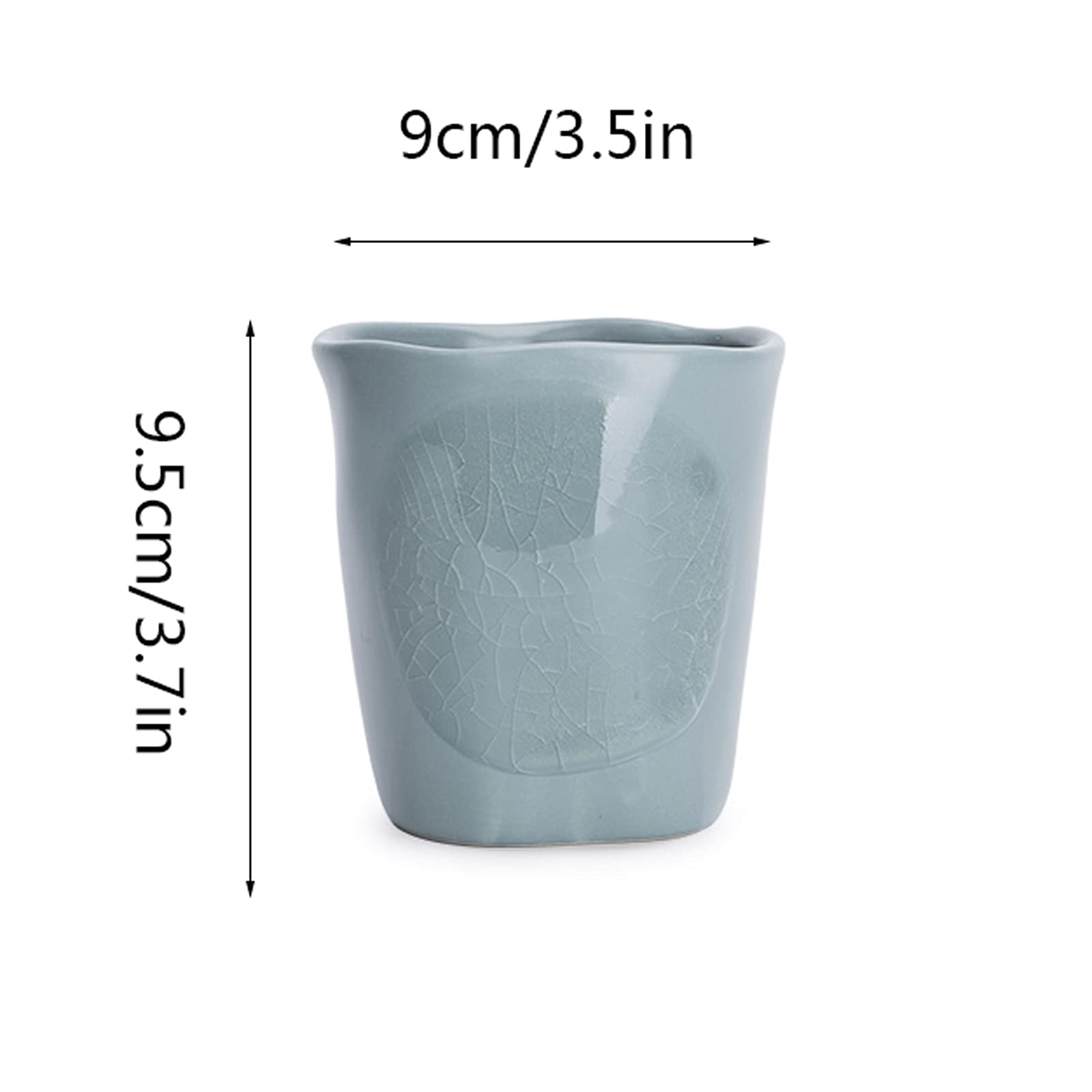 Generic Tazas de Café de Cerámica 13,5 Onzass Tazas de Café de Cerámica Diseño Epara Tazas Domésticas, Esmalte sin Luz, Grietas Transparentes/Marrón/400 Ml