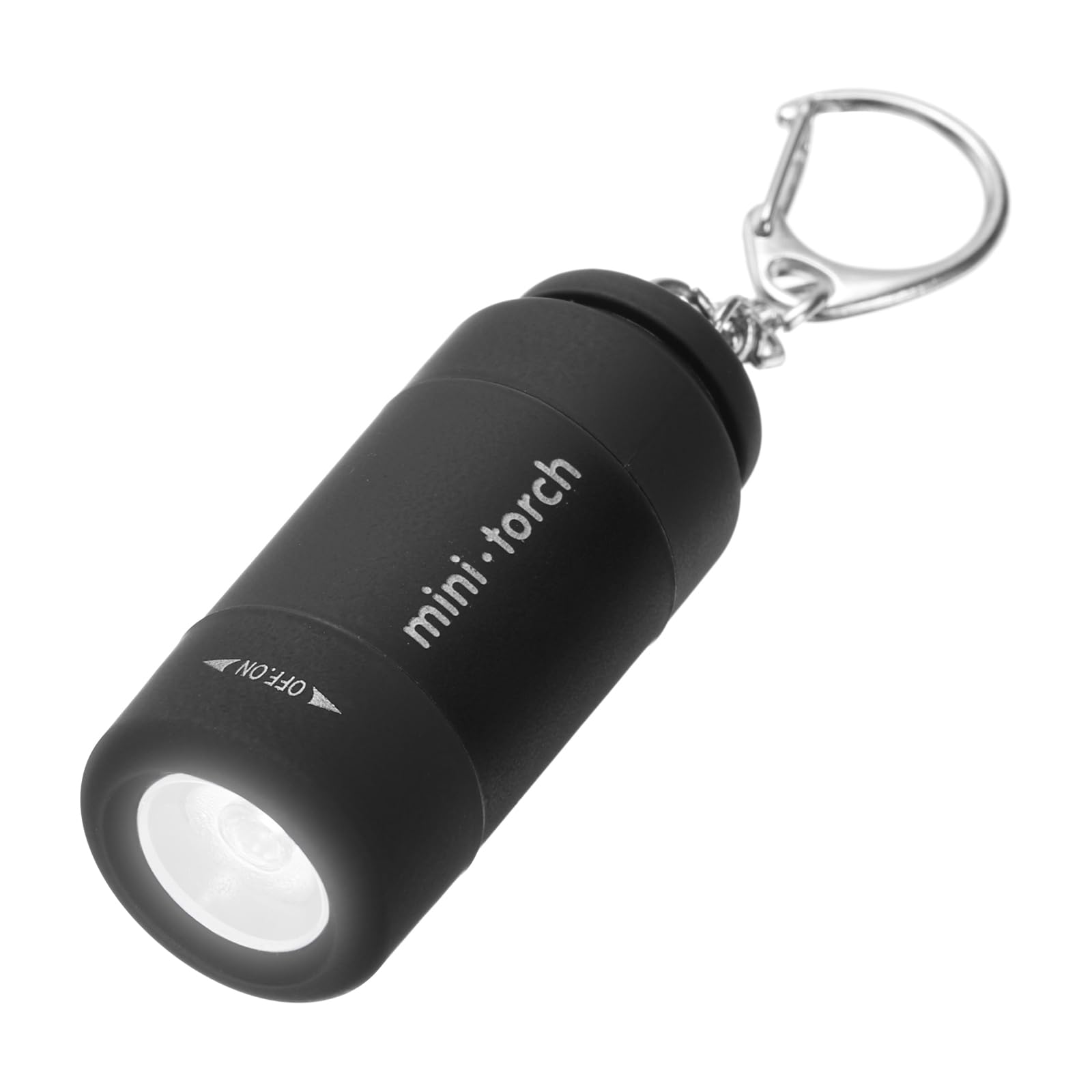 PATIKIL Mini Keychain Flashlight, Pocket LED Flashlight Portable Torch USB Rechargeable for Outdoor Camping Party Black
