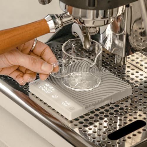 Image of TIMEMORE Basic Mini Coffee Scale, Multifunction Electronic Espresso Scale, Weigh Digital Drip Cone Scale with Timer, Ultra Thin and LightMini Digital Food Kitchen Scale for Baking, Cooking - White