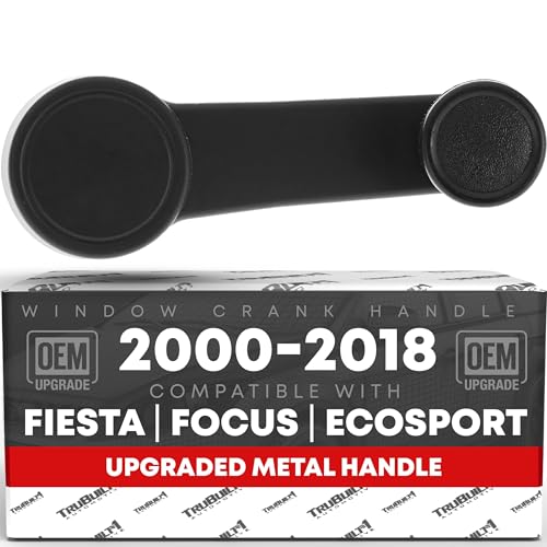 Image of Window Crank Handle Upgraded Metal, Left /Right - Compatible with 2005-2012 Ford EcoSport, 03-16 Ford Fiesta, 16-18 Ford Figo, 00-18 Ford Focus - Black - OEM 8S4Z-5423342-AB-MT, 2M55A23342AA3YY, 83276