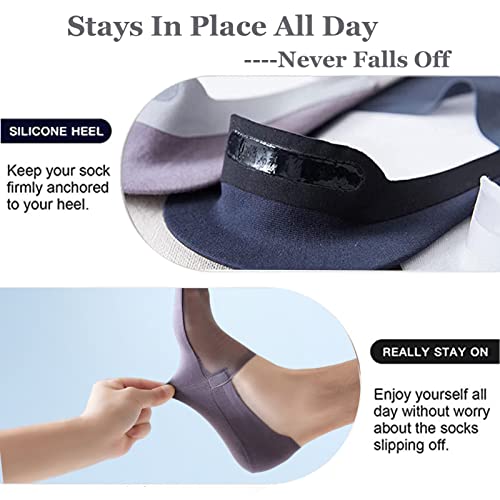 5 Pairs Invisible Ice Silk Breathable Socks, No Show Socks For Men And Women, Ultra Low Cut Non Slip Flat Boat Liner (US, Alpha, One Size, Regular, Regular, 5, A+B+C+D+E)3
