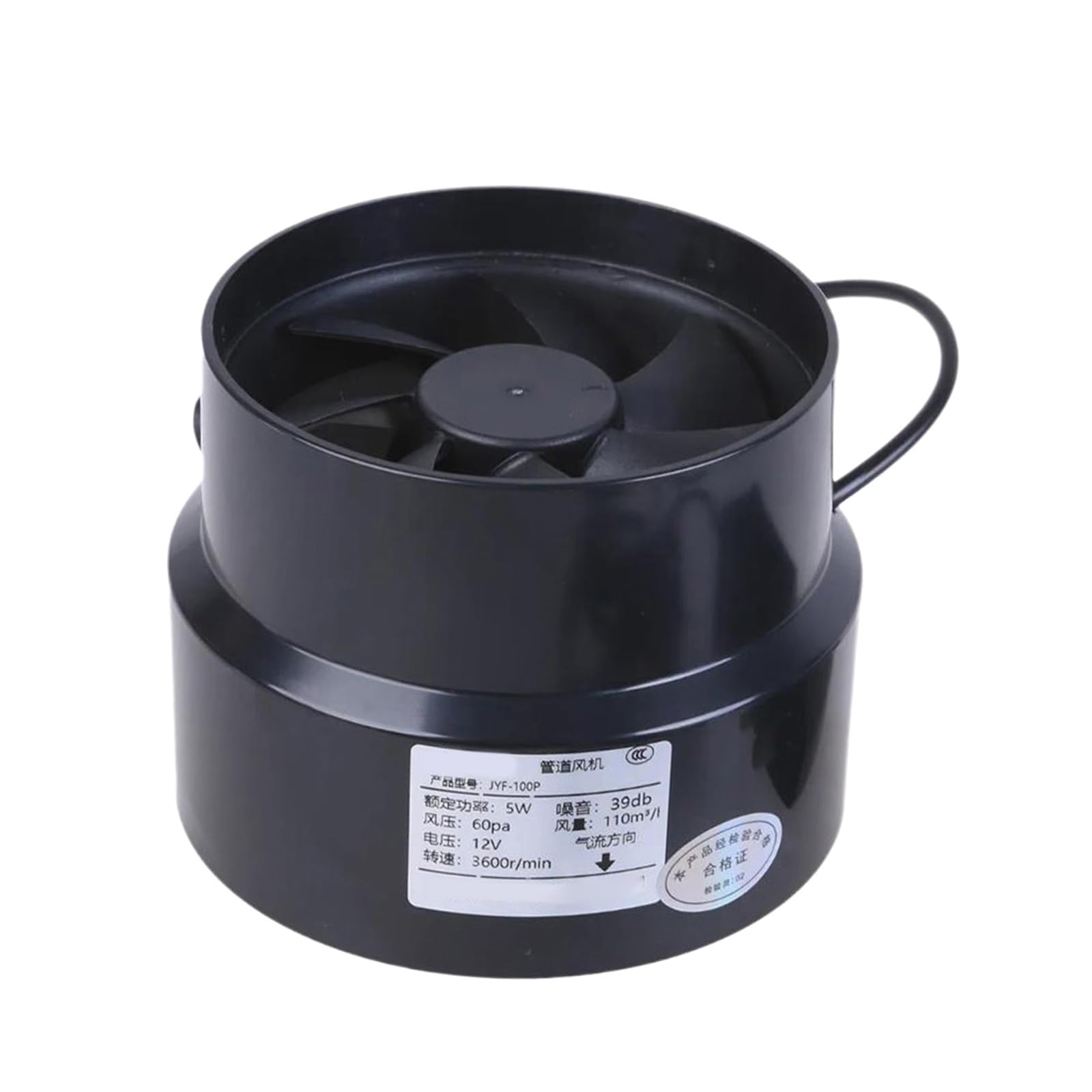 Ventola in linea 97 mm silenziosa ventola di ventilazione per barche marine e camper, 12 V CC, ventola di funzionamento silenzioso, presa d'aria a testa piccola, 110