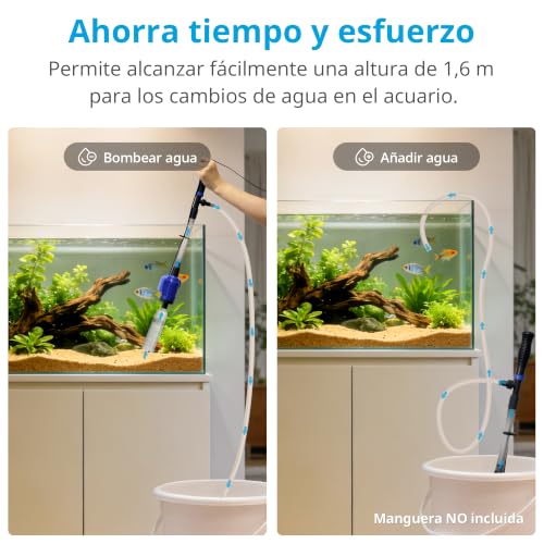 Miniatura 6 de Nicrew 3 En 1 Aspirador Eléctrico De Acuario, Cambio De Agua, 800 L H, 16 W