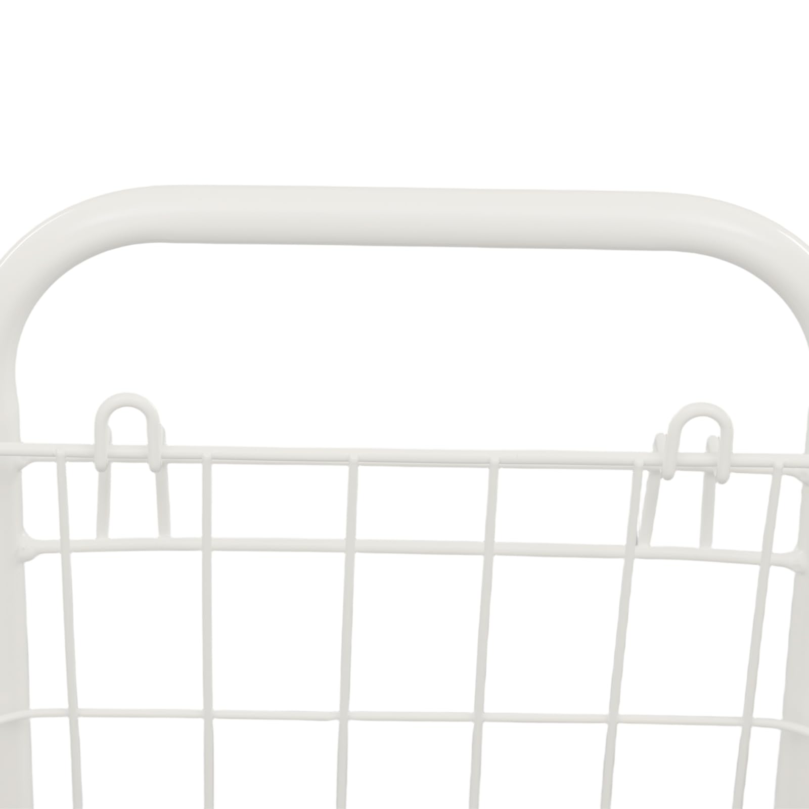 WooDerson Cesto portabiancheria su ruote, carrello portaoggetti a 3 livelli, pieghevole, grande cesto portabiancheria in metallo, multifunzione, per bagno, lavanderia, cucina, 26 x 32 x 123 cm (bianco