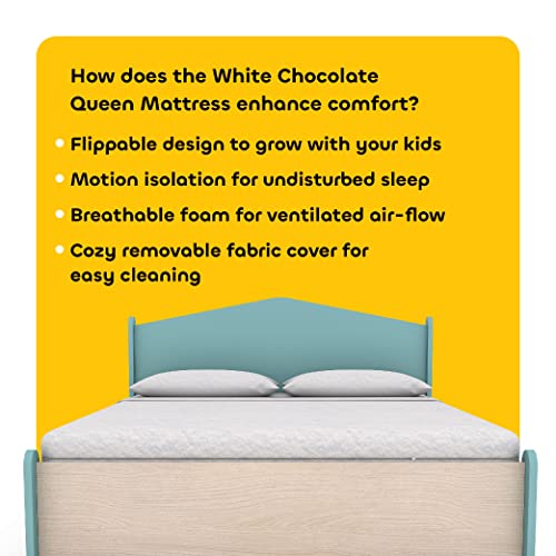Image of Smartsters Reversible Flip Mattress for Kids |White Chocolate | Rectangle | Queen Bed Size 6