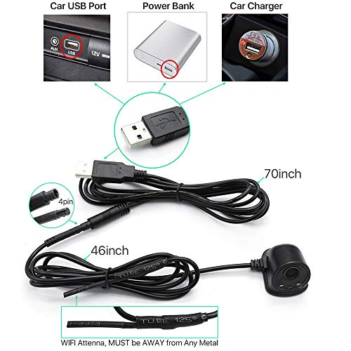 PolarLander 5V Auto USB Draadloos WIFI Blind Spot Voor Achter Zijaanzicht DVR Camera 1280 * 720 WiFi Auto Camera voor… - Image 3