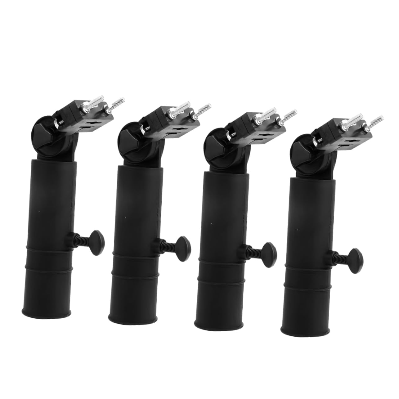 Toyvian 4 Piezas Soporte para Paraguas de Golf Ajustable para Carrito Base Fija con Abrazadera Soporte Resistente y Fácil de Instalar para Trolley de Golf