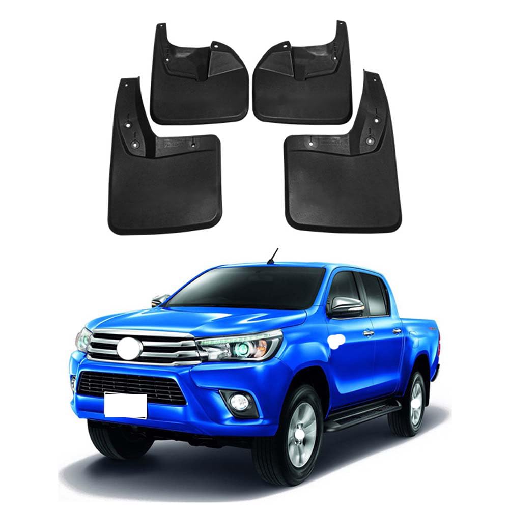RJQXZXGQ Car Mud Flaps, for 2015-2021 Toyota Hilux Vigo Revo Front & Rear Car Mud Flaps, Splashproof Tough Auto Splash Guards Fenders