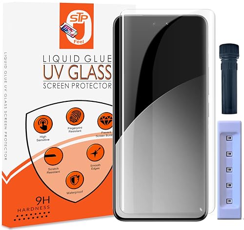 Image of STP FEEL Uv Advanced Tempered Glass Screen Protector Guard Compatible For Xiaomi 14 Civi 5G Cellphone (6.55 Inch,Pack Of 1) Full Adhesive Uv Curved Case Friendly Hd Clarity With Easy Installation Kit