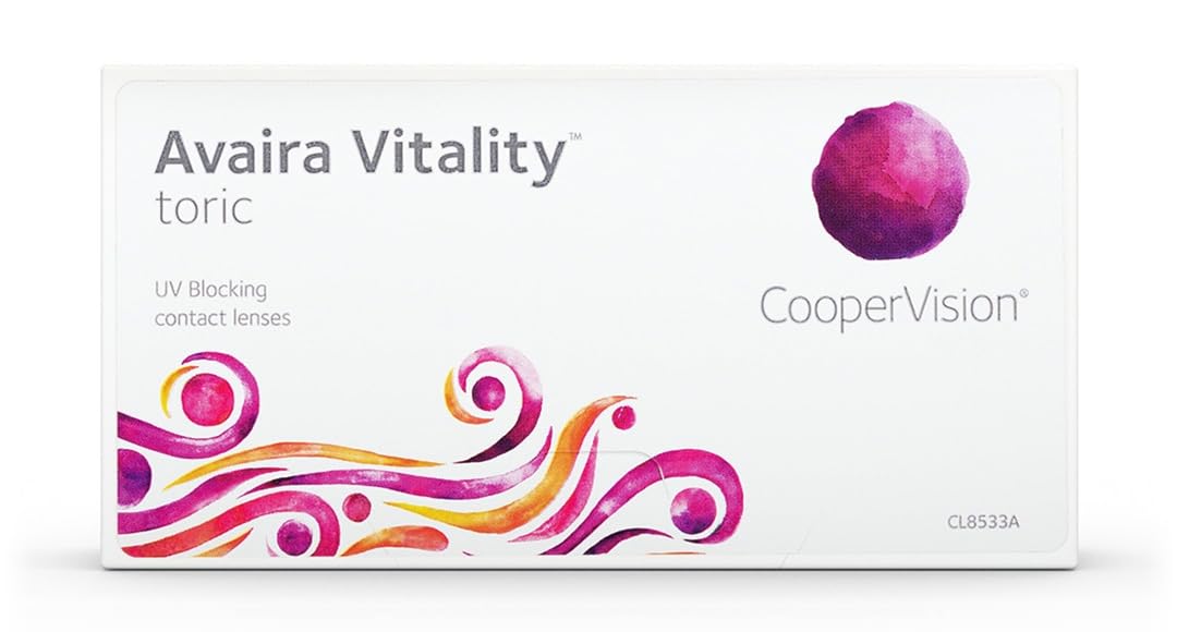 Coopervision Avaira Vitality Torische Monatslinsen weich, 6 Stück/ BC 8.5 mm/ DIA 14.5 mm/ CYL -0.75/ ACHSE 160 / -2.25 Dioptrien