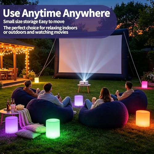 Image of 6 Pcs Inflatable Bean Bag Chairs with Pump, Blow up Couch for Kids & Adults