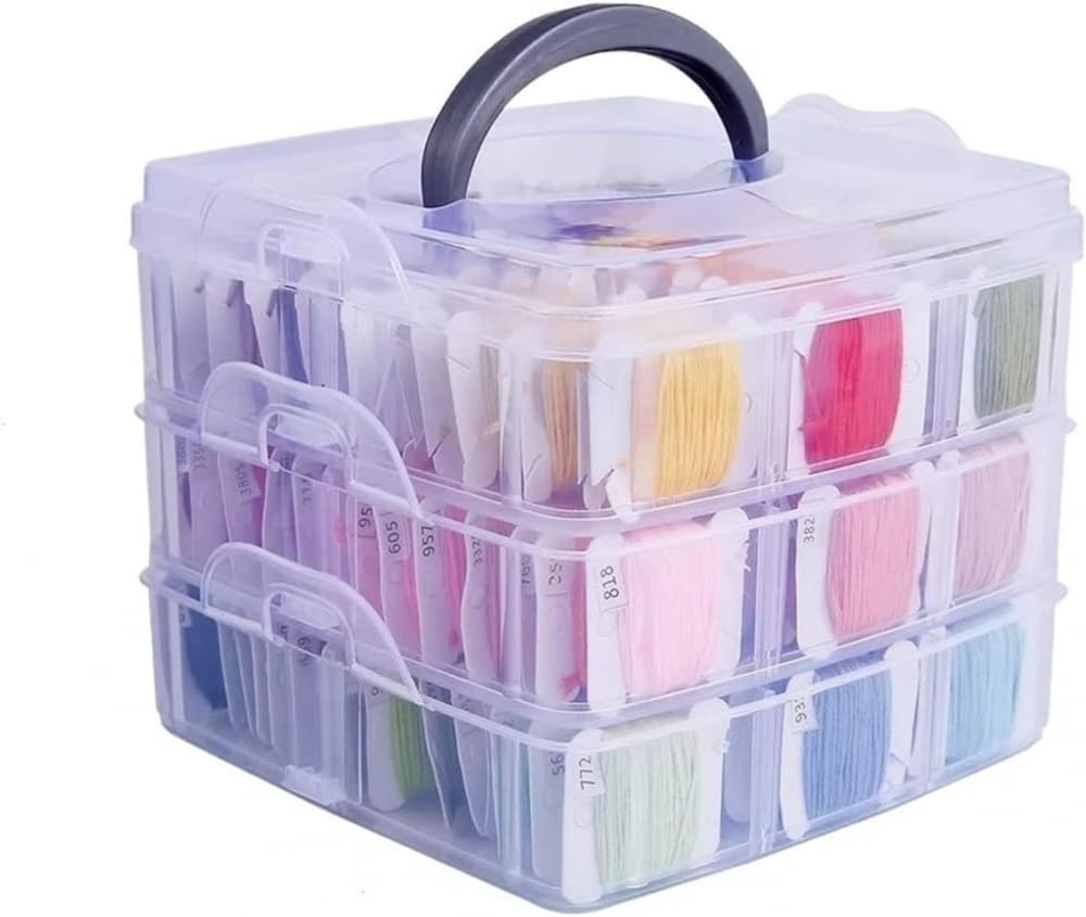 Juego de hilos de bordado de alta tenacidad, 150 colores, hilo de coser con cubos de hilo y tijeras, caja de herramientas