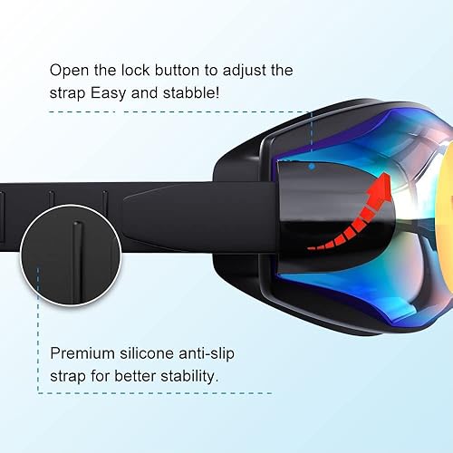 Miniatura 7 de Gafas de natación para miopía, polarizadas, antivaho, sin fugas, para mujeres, hombres, niños y adultos