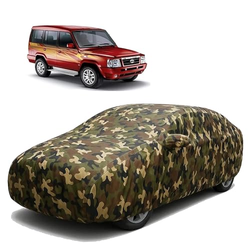 Image of Sulfar 100% Waterproof Car Body Cover for Tata Sumo - Triple-Stitched Dustproof UV, Heat & Rain Protection with Mirror Pockets, Full-Bottom Elastic & Free Storage Bag - All-Weather Indoor Outdoor (Arm
