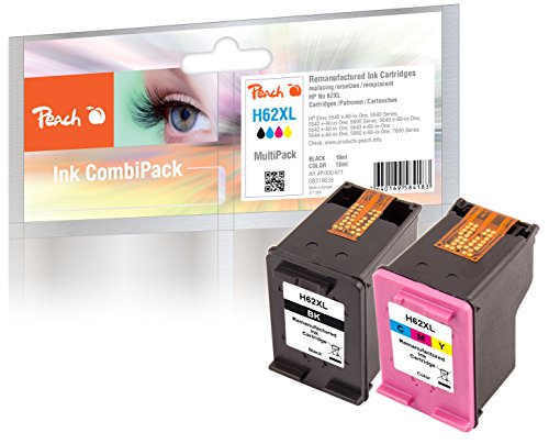 Peach Multi Pack Compatible with HP No. 62XL, C2P05AE, C2P07AE