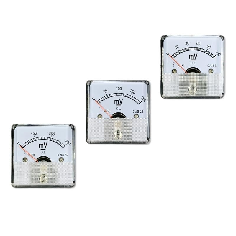 NURII SD50 DC Millivolt Meter, 50mV 75mV 100mV Pointer Voltmeter DH50 CZ50 Small Voltage 45mm