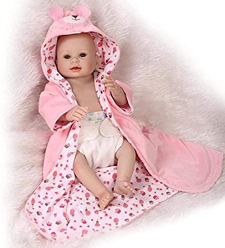 MWKL 50 Cm/20 Zoll Vollsilikon Simulation Wiedergeburt Baby Puppe Mädchen Spielzeug Früherziehung Geschenk, Reborn…